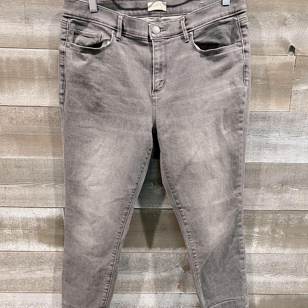 Loft cropped grey denim jeans